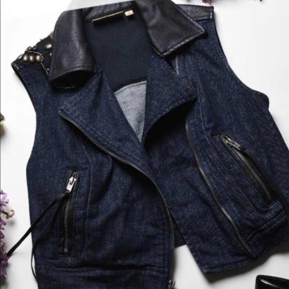 Vera Wang Jackets & Blazers - Princess Vera wang dark denim biker vest Vera Wang Jackets & Blazers - Princess Vera wang dark denim biker vest